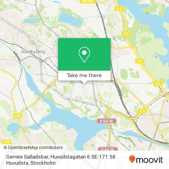 Gernes Salladsbar, Huvudstagatan 6 SE-171 58 Huvudsta map