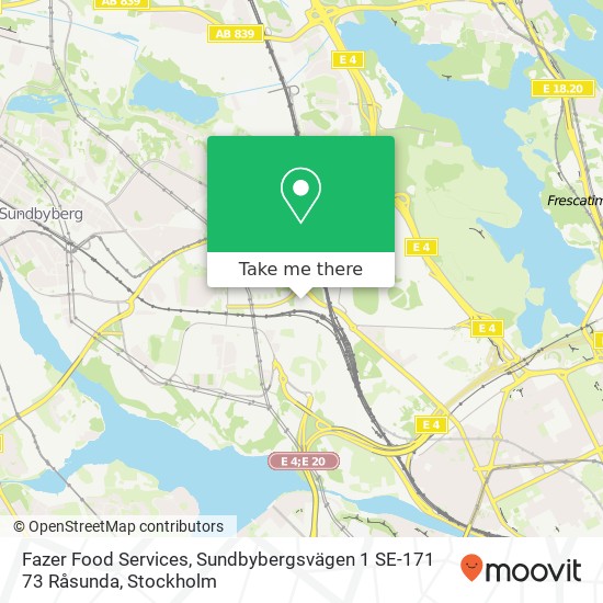 Fazer Food Services, Sundbybergsvägen 1 SE-171 73 Råsunda map