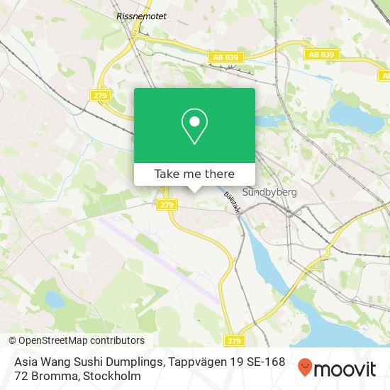 Asia Wang Sushi Dumplings, Tappvägen 19 SE-168 72 Bromma map