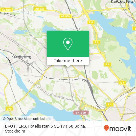 BROTHERS, Hotellgatan 5 SE-171 68 Solna map