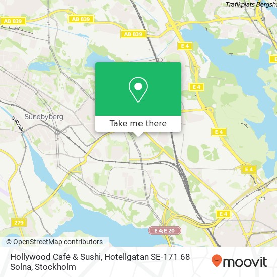 Hollywood Café & Sushi, Hotellgatan SE-171 68 Solna map