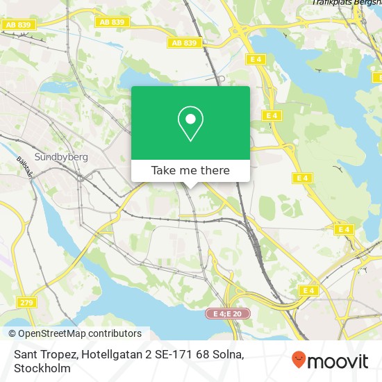 Sant Tropez, Hotellgatan 2 SE-171 68 Solna map