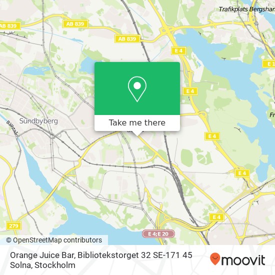 Orange Juice Bar, Bibliotekstorget 32 SE-171 45 Solna map