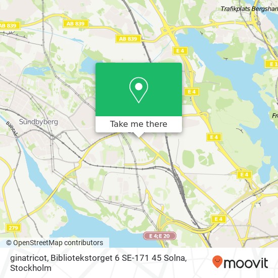 ginatricot, Bibliotekstorget 6 SE-171 45 Solna map