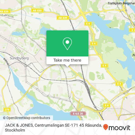 JACK & JONES, Centrumslingan SE-171 45 Råsunda map