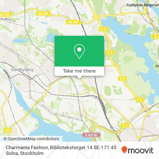 Charmante Fashion, Bibliotekstorget 14 SE-171 45 Solna map