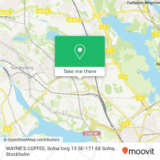 WAYNE'S COFFEE, Solna torg 13 SE-171 68 Solna map