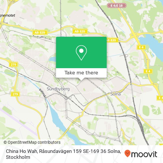 China Ho Wah, Råsundavägen 159 SE-169 36 Solna map