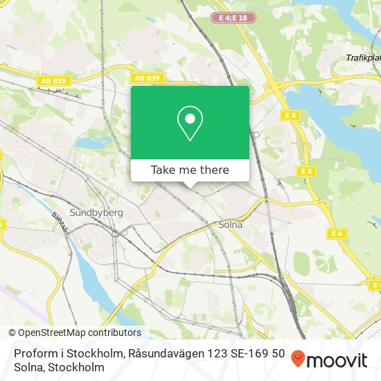 Proform i Stockholm, Råsundavägen 123 SE-169 50 Solna map