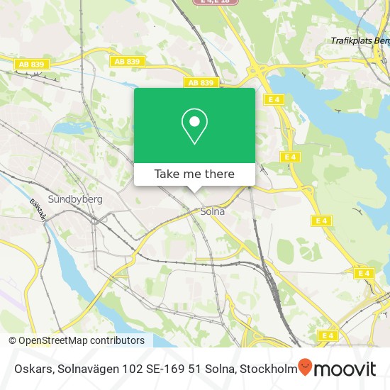 Oskars, Solnavägen 102 SE-169 51 Solna map