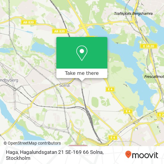 Haga, Hagalundsgatan 21 SE-169 66 Solna map