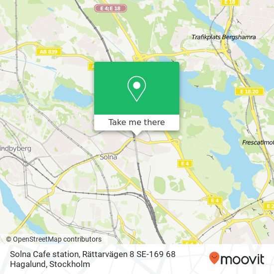 Solna Cafe station, Rättarvägen 8 SE-169 68 Hagalund map