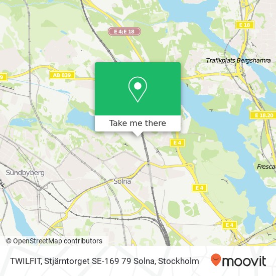 TWILFIT, Stjärntorget SE-169 79 Solna map