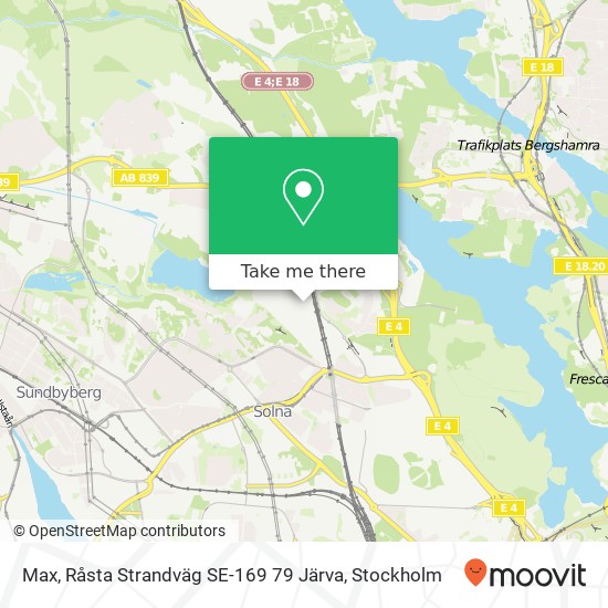 Max, Råsta Strandväg SE-169 79 Järva map