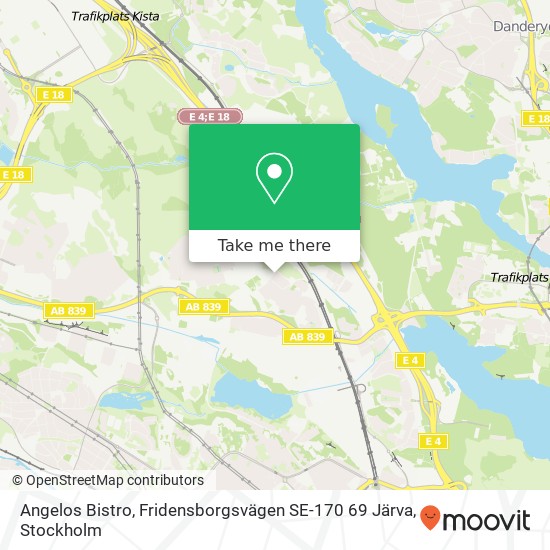 Angelos Bistro, Fridensborgsvägen SE-170 69 Järva map