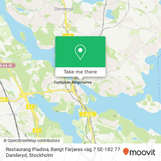 Restaurang Piadina, Bengt Färjares väg 7 SE-182 77 Danderyd map