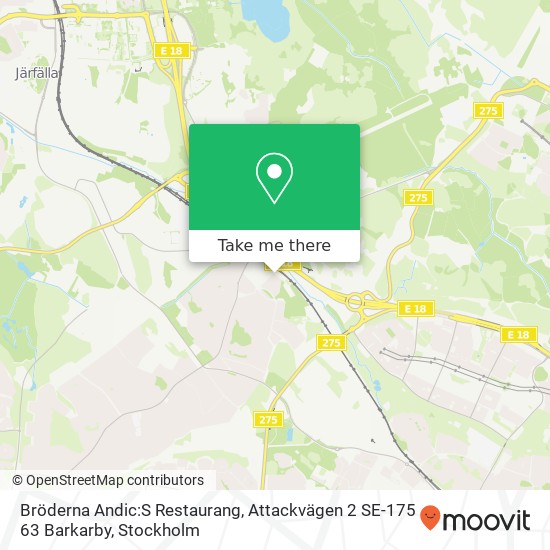 Bröderna Andic:S Restaurang, Attackvägen 2 SE-175 63 Barkarby map