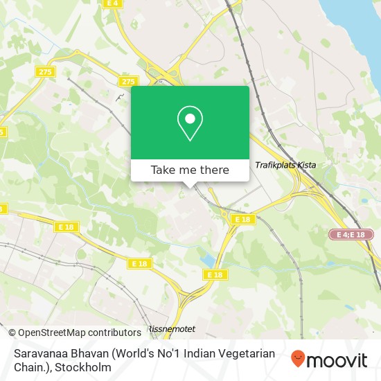 Saravanaa Bhavan (World's No'1 Indian Vegetarian Chain.), Kista torg 3 SE-164 42 Stockholm map