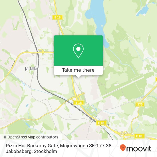 Pizza Hut Barkarby Gate, Majorsvägen SE-177 38 Jakobsberg map