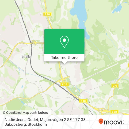 Nudie Jeans Outlet, Majorsvägen 2 SE-177 38 Jakobsberg map