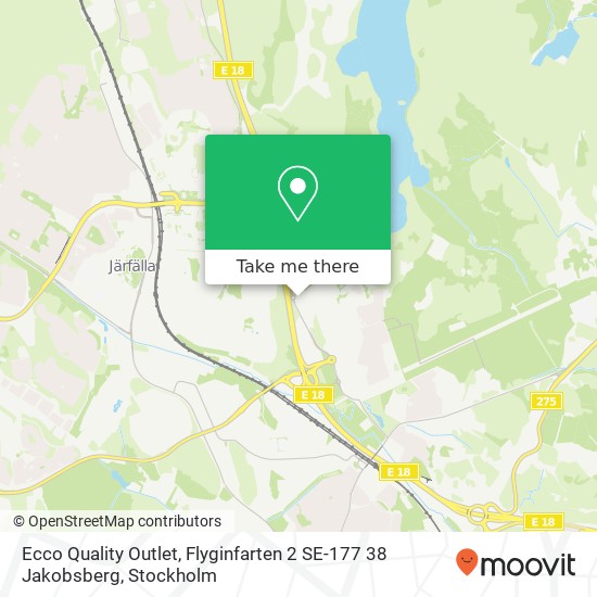 Ecco Quality Outlet, Flyginfarten 2 SE-177 38 Jakobsberg map