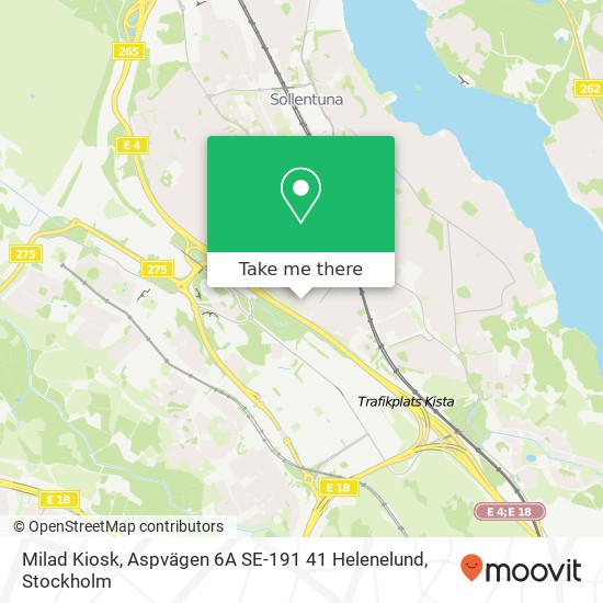 Milad Kiosk, Aspvägen 6A SE-191 41 Helenelund map