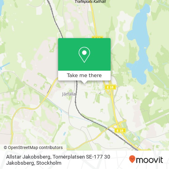 Allstar Jakobsberg, Tornérplatsen SE-177 30 Jakobsberg map