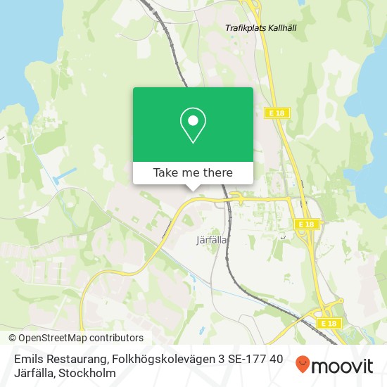 Emils Restaurang, Folkhögskolevägen 3 SE-177 40 Järfälla map