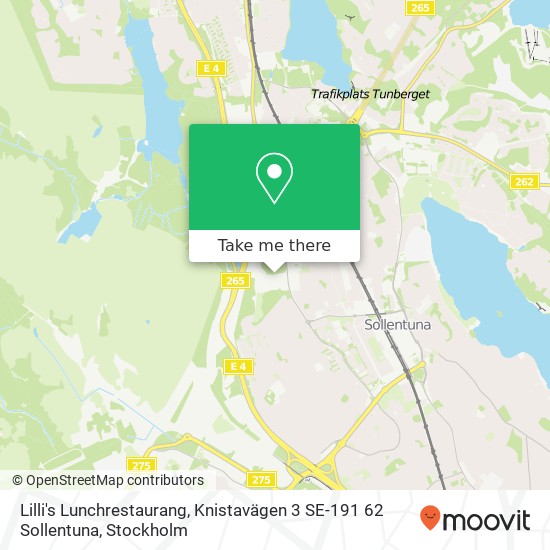 Lilli's Lunchrestaurang, Knistavägen 3 SE-191 62 Sollentuna map