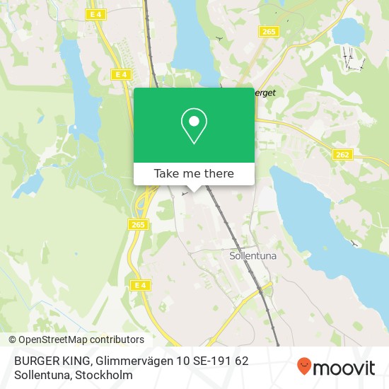 BURGER KING, Glimmervägen 10 SE-191 62 Sollentuna map