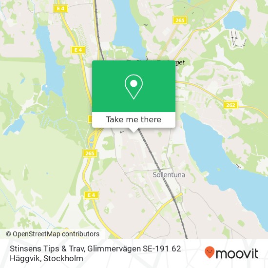 Stinsens Tips & Trav, Glimmervägen SE-191 62 Häggvik map