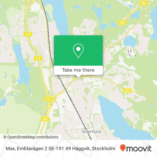 Max, Emblavägen 2 SE-191 49 Häggvik map