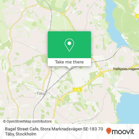 Bagel Street Cafe, Stora Marknadsvägen SE-183 70 Täby map