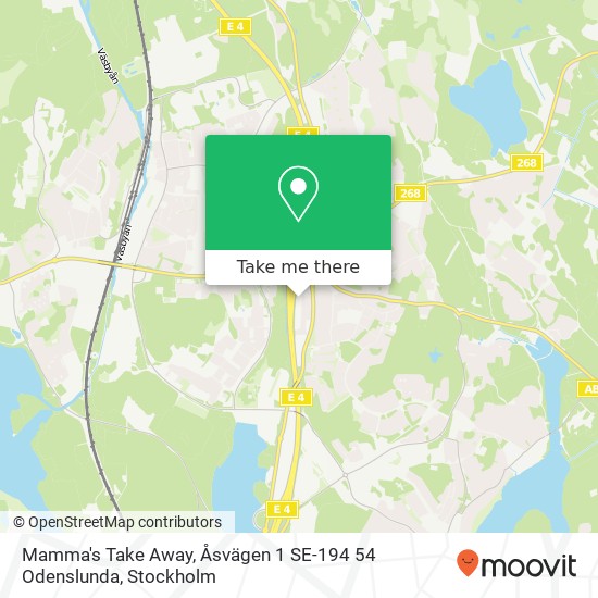 Mamma's Take Away, Åsvägen 1 SE-194 54 Odenslunda map