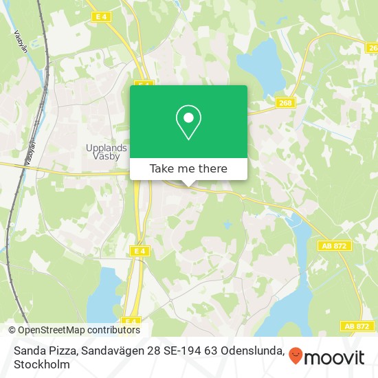 Sanda Pizza, Sandavägen 28 SE-194 63 Odenslunda map