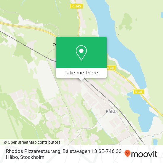 Rhodos Pizzarestaurang, Bålstavägen 13 SE-746 33 Håbo map