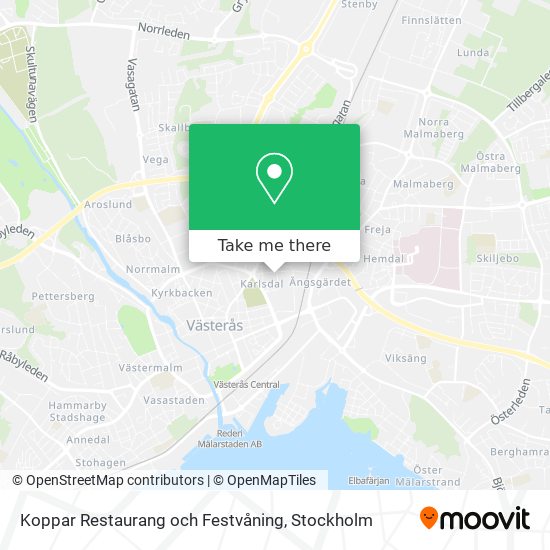 Koppar Restaurang och Festvåning map