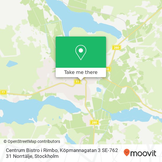 Centrum Bistro i Rimbo, Köpmannagatan 3 SE-762 31 Norrtälje map