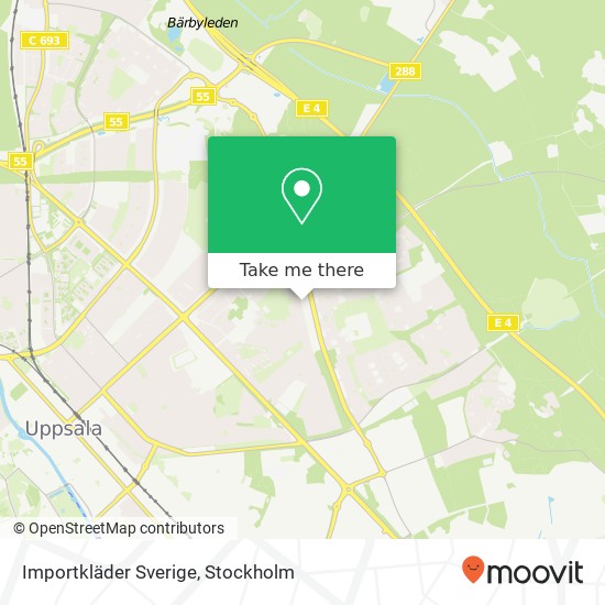 Importkläder Sverige, Johannesbäcksgatan 66 SE-754 33 Uppsala map