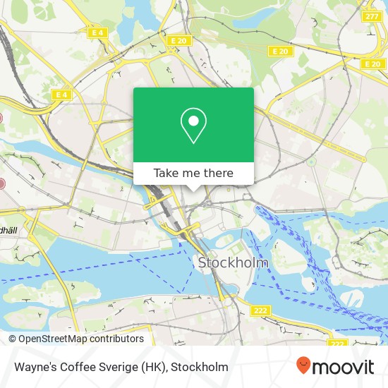 Wayne's Coffee Sverige (HK) map