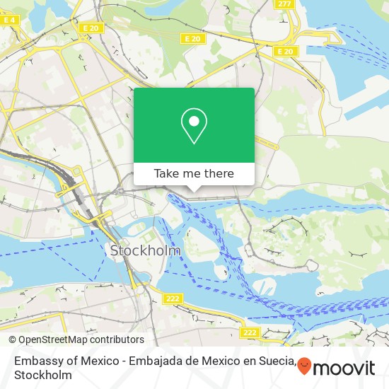 Embassy of Mexico - Embajada de Mexico en Suecia map