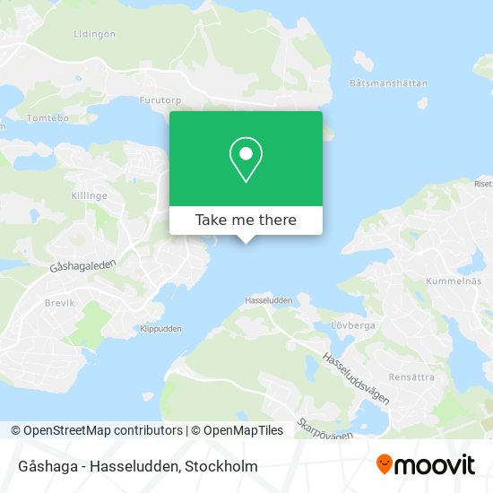 Gåshaga - Hasseludden map