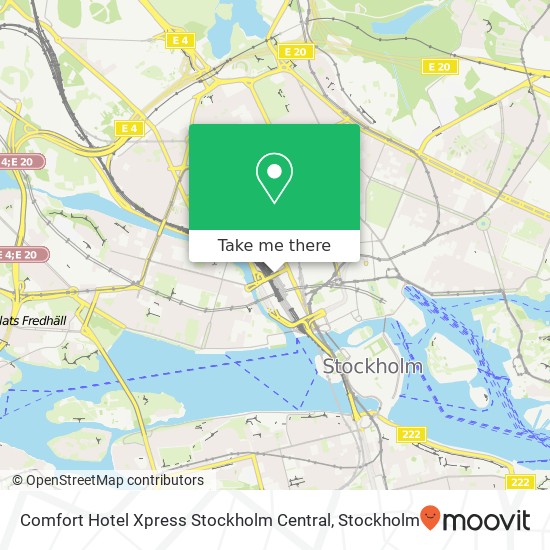 Comfort Hotel Xpress Stockholm Central map