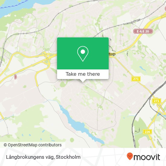 Långbrokungens väg map