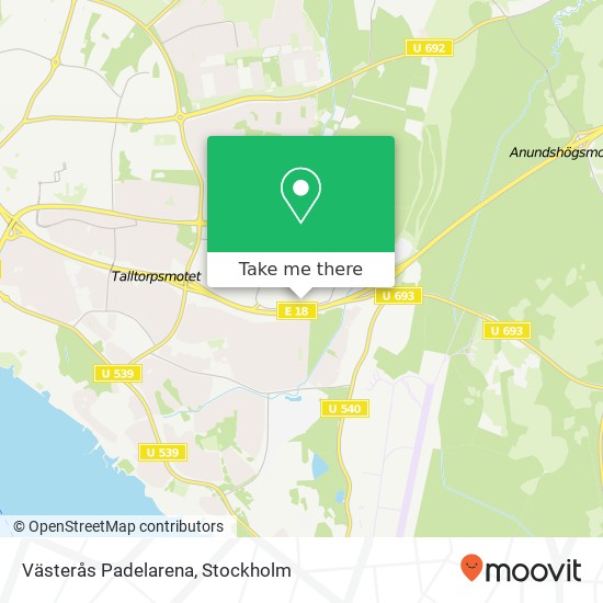 Västerås Padelarena map