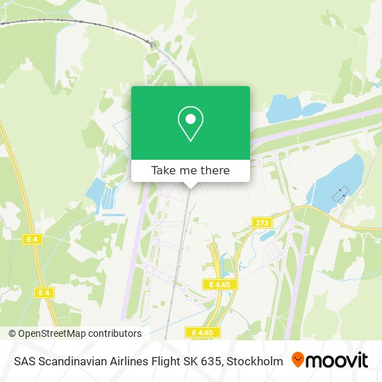 SAS Scandinavian Airlines Flight SK 635 map