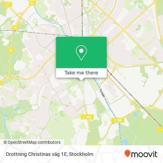 Drottning Christinas väg 1E map