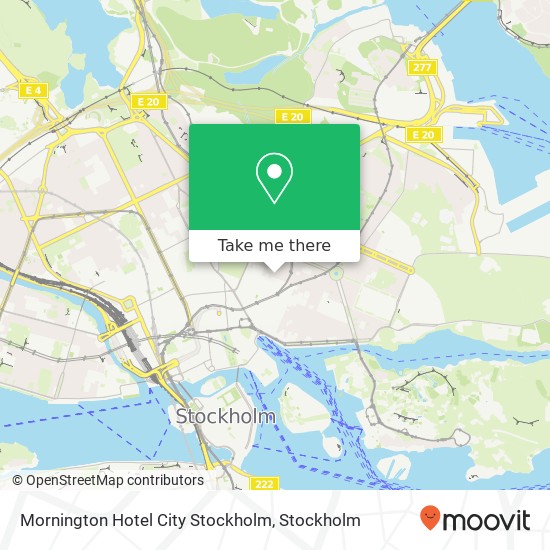 Mornington Hotel City Stockholm map