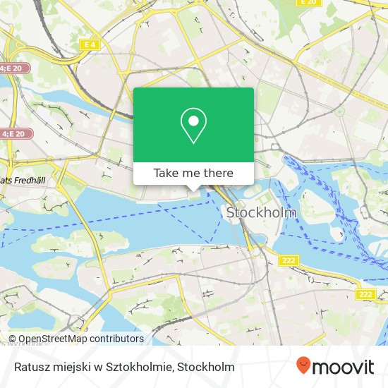 Ratusz miejski w Sztokholmie map