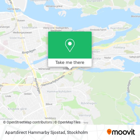 Apartdirect Hammarby Sjostad map